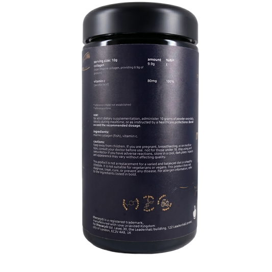 thecary Marine Collagen and Vitamin C 300g, showing pouch detail