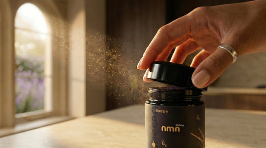thecary beta-NMN 500mg capsules, illustrating a simple daily NMN ritual