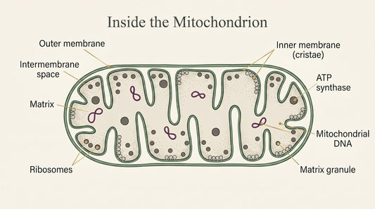 Illustration of a mitochondrion for thecary's guide to mitochondrial health
