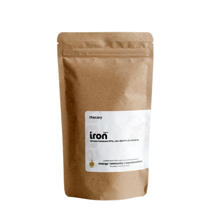 thecary Iron 14mg ferrous fumarate refill pouch, eco-friendly UK iron supplement