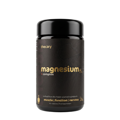 thecary Magnesium Complex 60 capsules, front of bottle, bisglycinate citrate malate UK