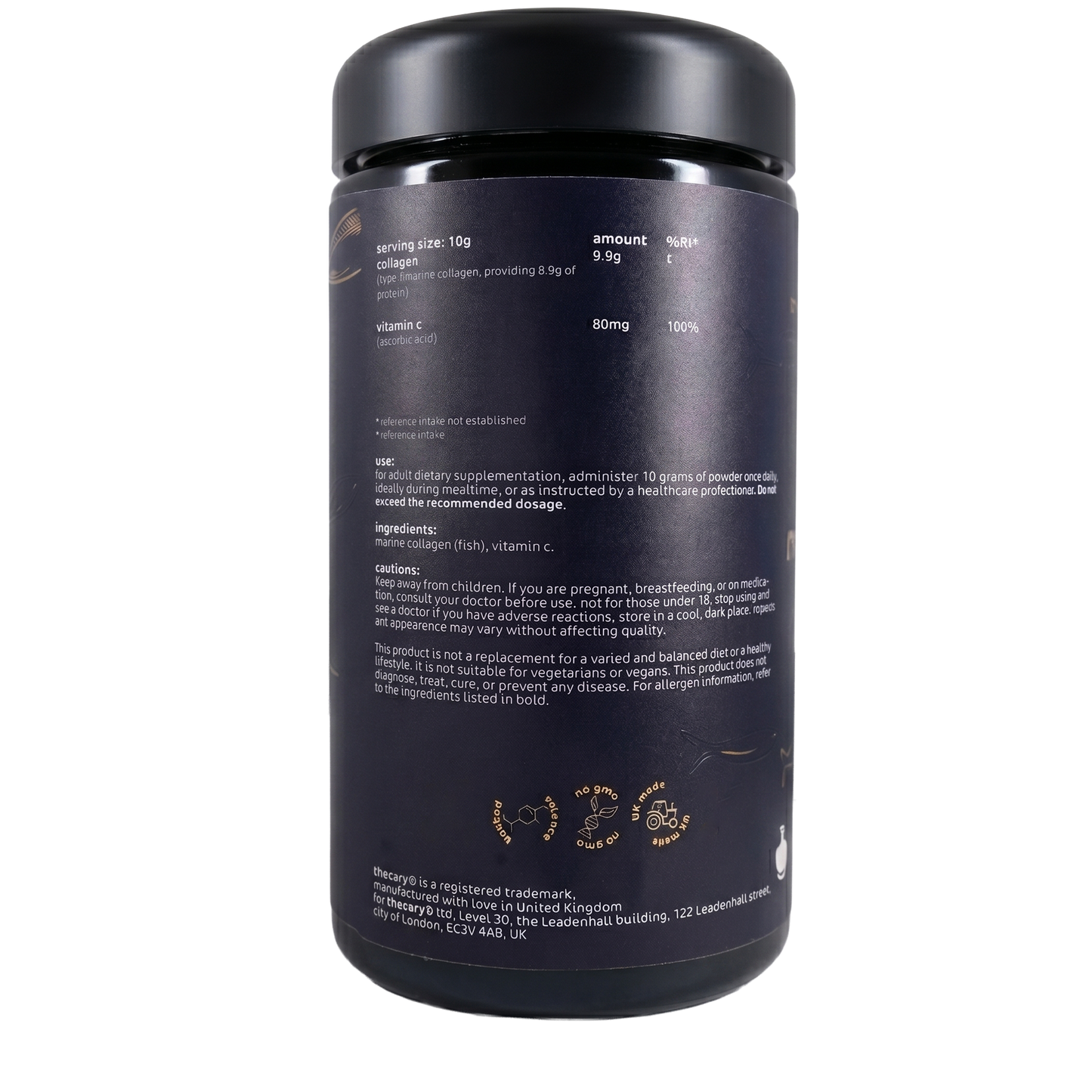 thecary Marine Collagen and Vitamin C 300g, showing pouch detail