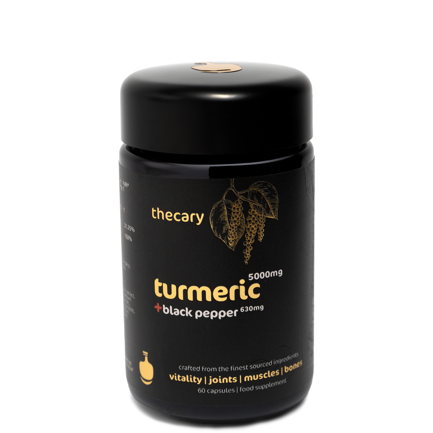 thecary Turmeric 5000mg with 630mg Black Pepper 60 capsules, high-strength curcumin UK