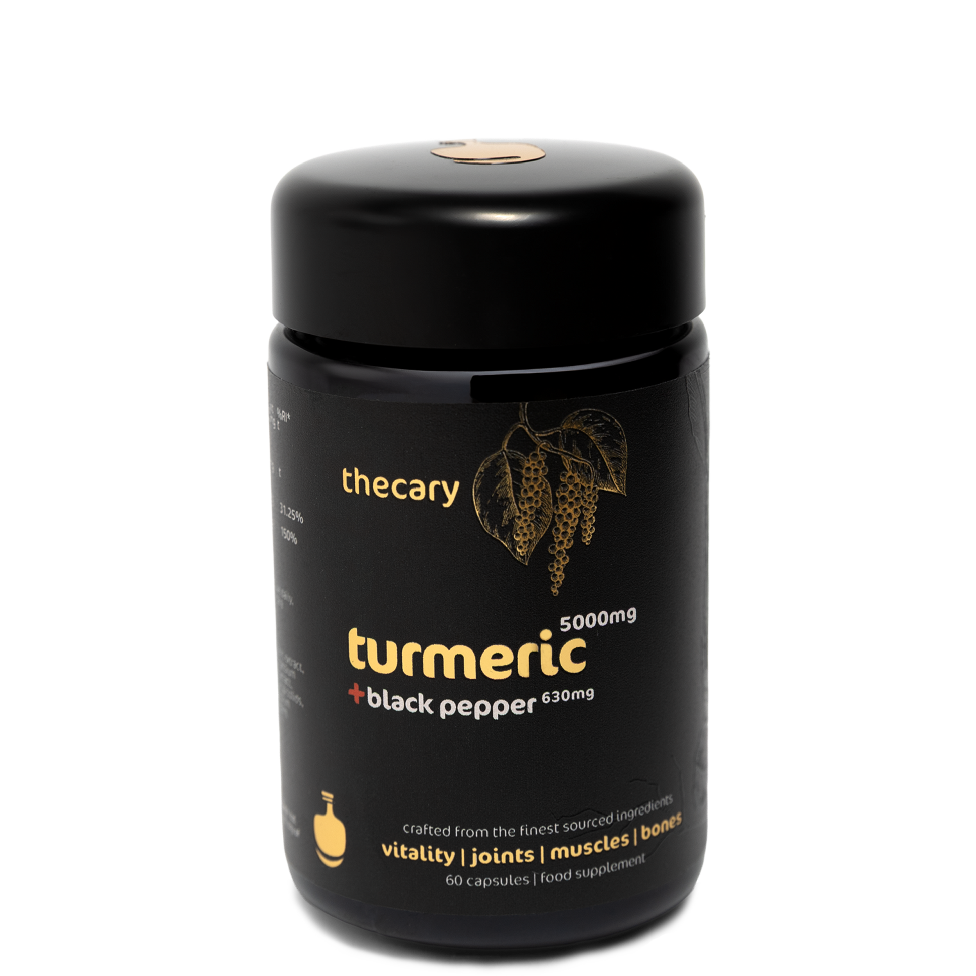 thecary Turmeric 5000mg with 630mg Black Pepper 60 capsules, high-strength curcumin UK